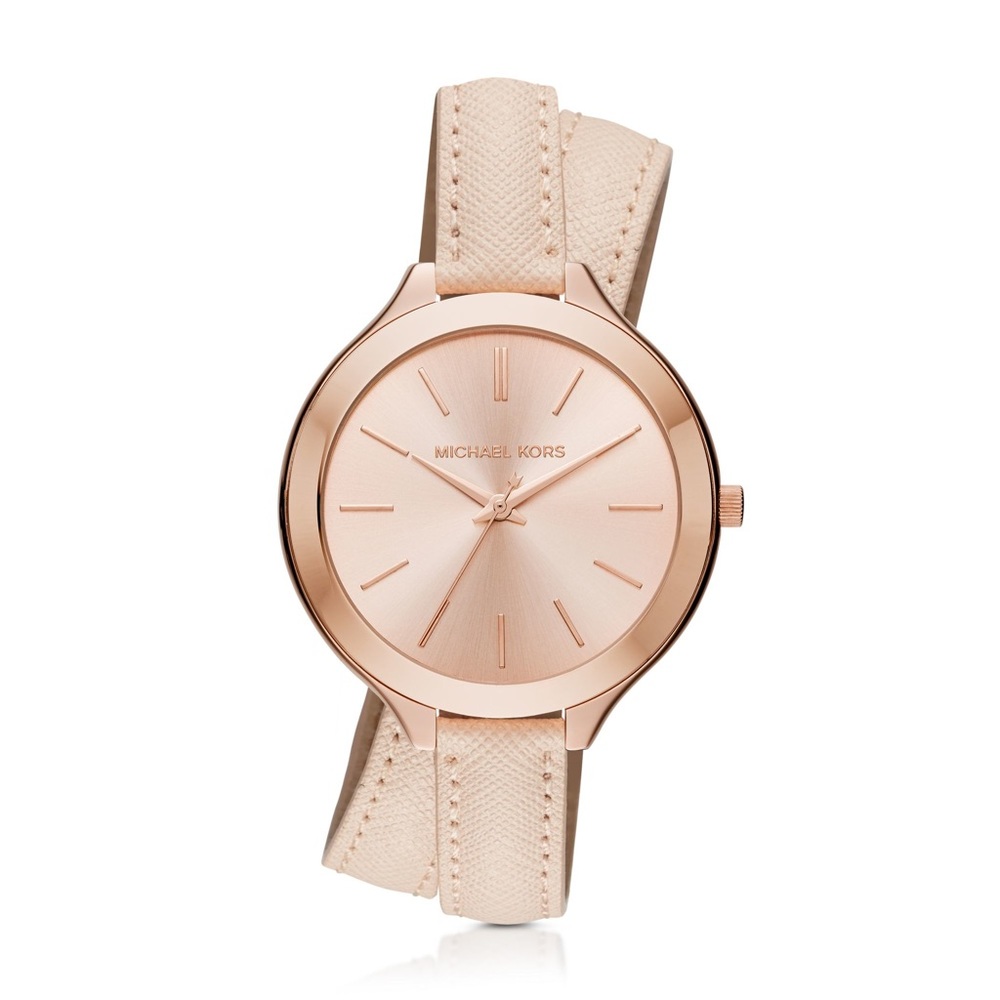 Michael Kors Runway Rose Gold Leather Watch